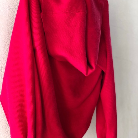 Hot pink deep cowl sweater. - Picture 2 of 4